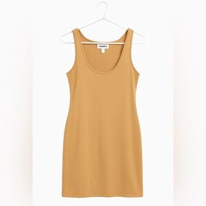 Open Edit Tan Sleeveless Tank Dress | Women’s Size Large | Minimalist NWT